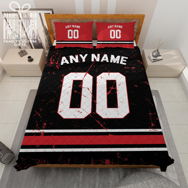 Custom Quilt Sets Atlanta Jersey Personalized Football Premium Quilt Bedding for Men Women